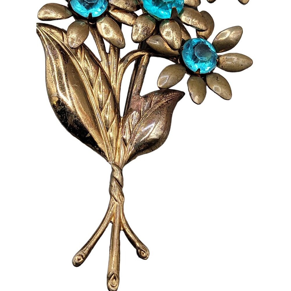 Unsigned Early Miriam Haskell Flower Brooch Flora… - image 4